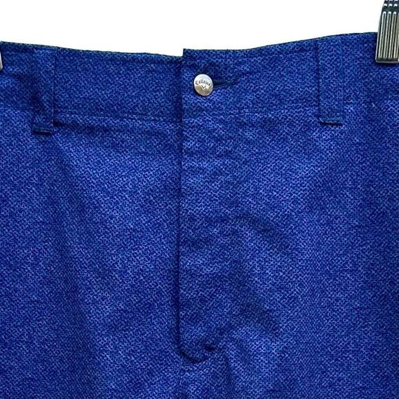 Callaway Shorts Men’s Sz 36 Blue with Black Tweed Flat Front Deep Front Pockets - Picture 3 of 11